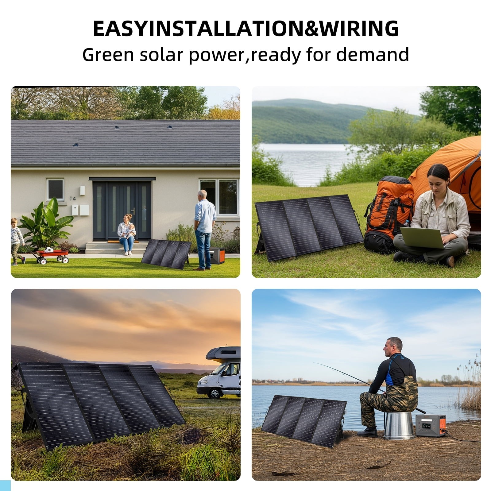2PCS Foldable 200W Solar Panel ETFE-Coated & Monocrystalline Power Backup