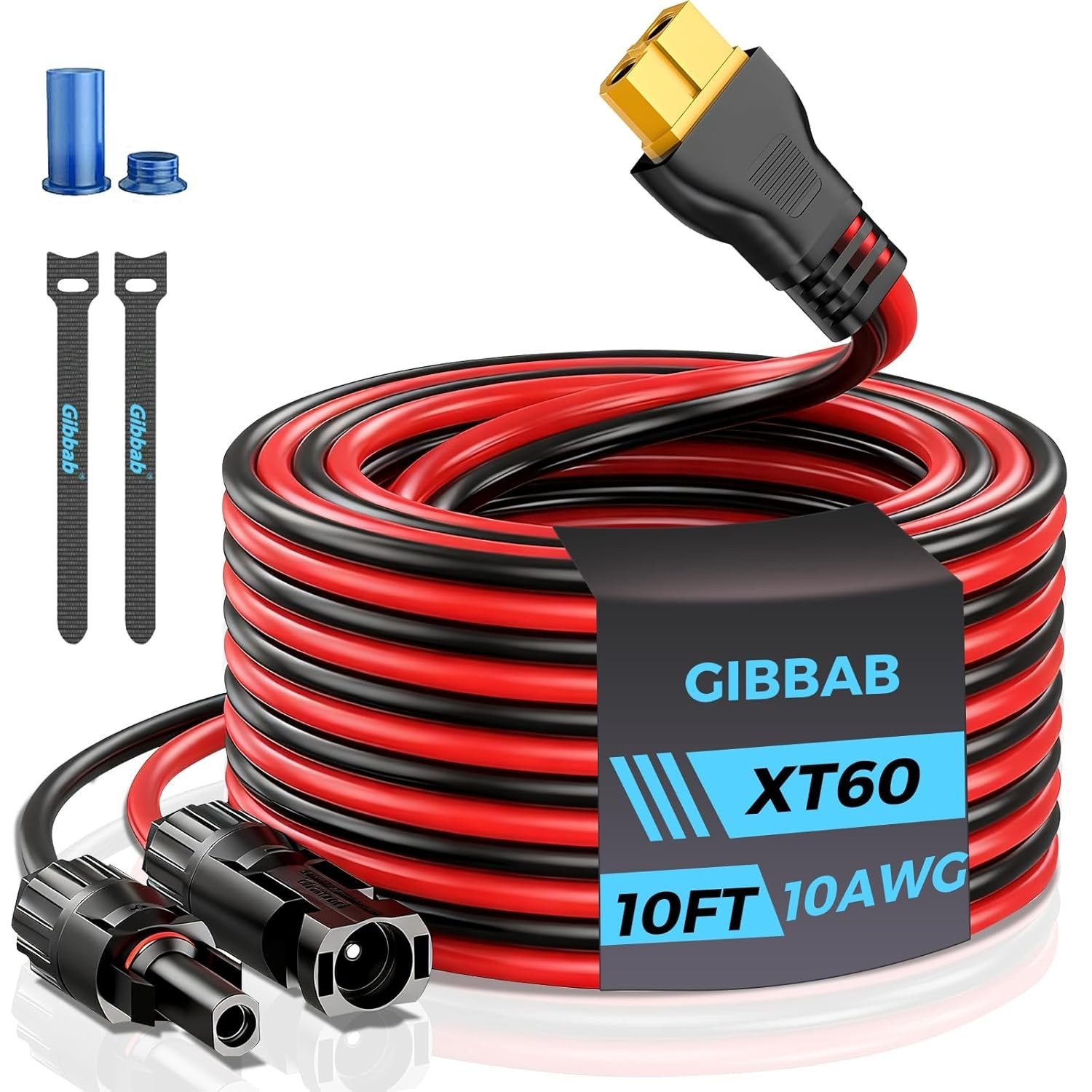 10AWG 10FT Solar to XT60i Cable, Gibbab 3 10 25FT Solar Panel Connector to XT60i