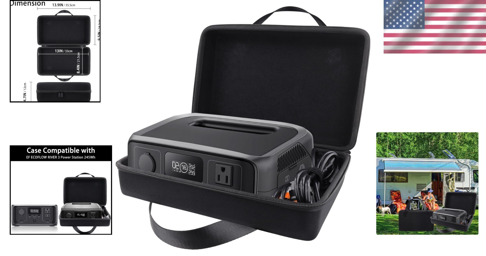Travel Case EVA Waterproof Dustproof for Portable Power Station RIVER 3