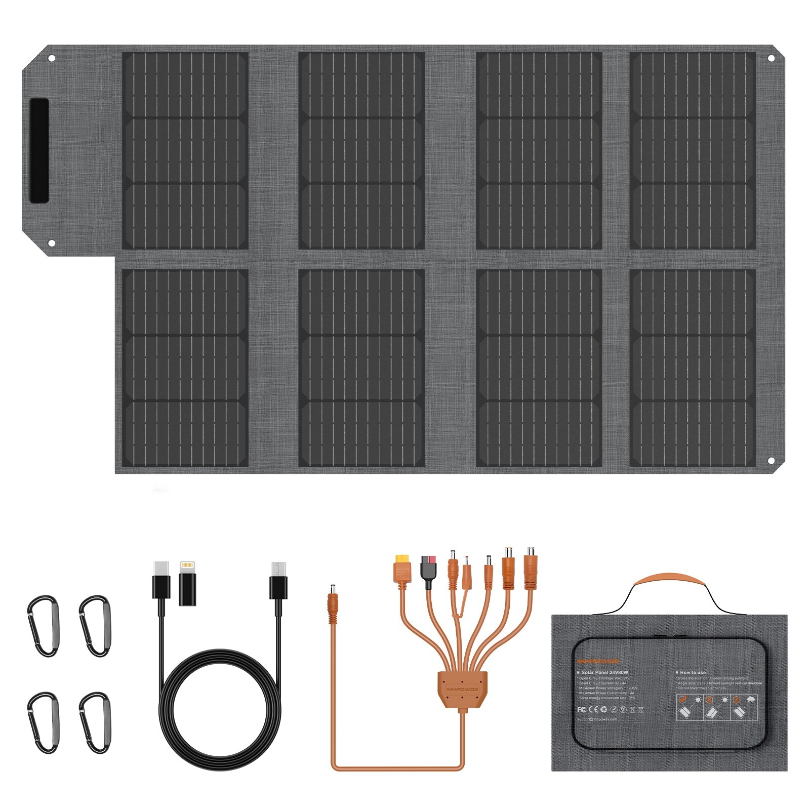 80W Solar Panel 40W USB For Jackery Portable Power Station Explorer 300 Camping