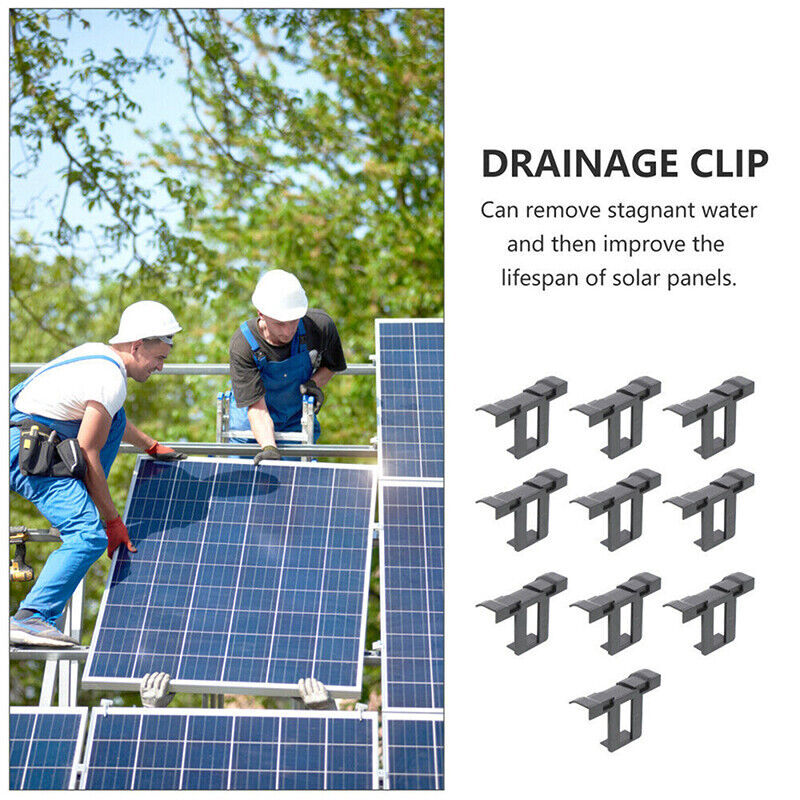 10/20 Pcs Photovoltaic Solar Panel Water Guide Clamp Water Drain Remove Clips US