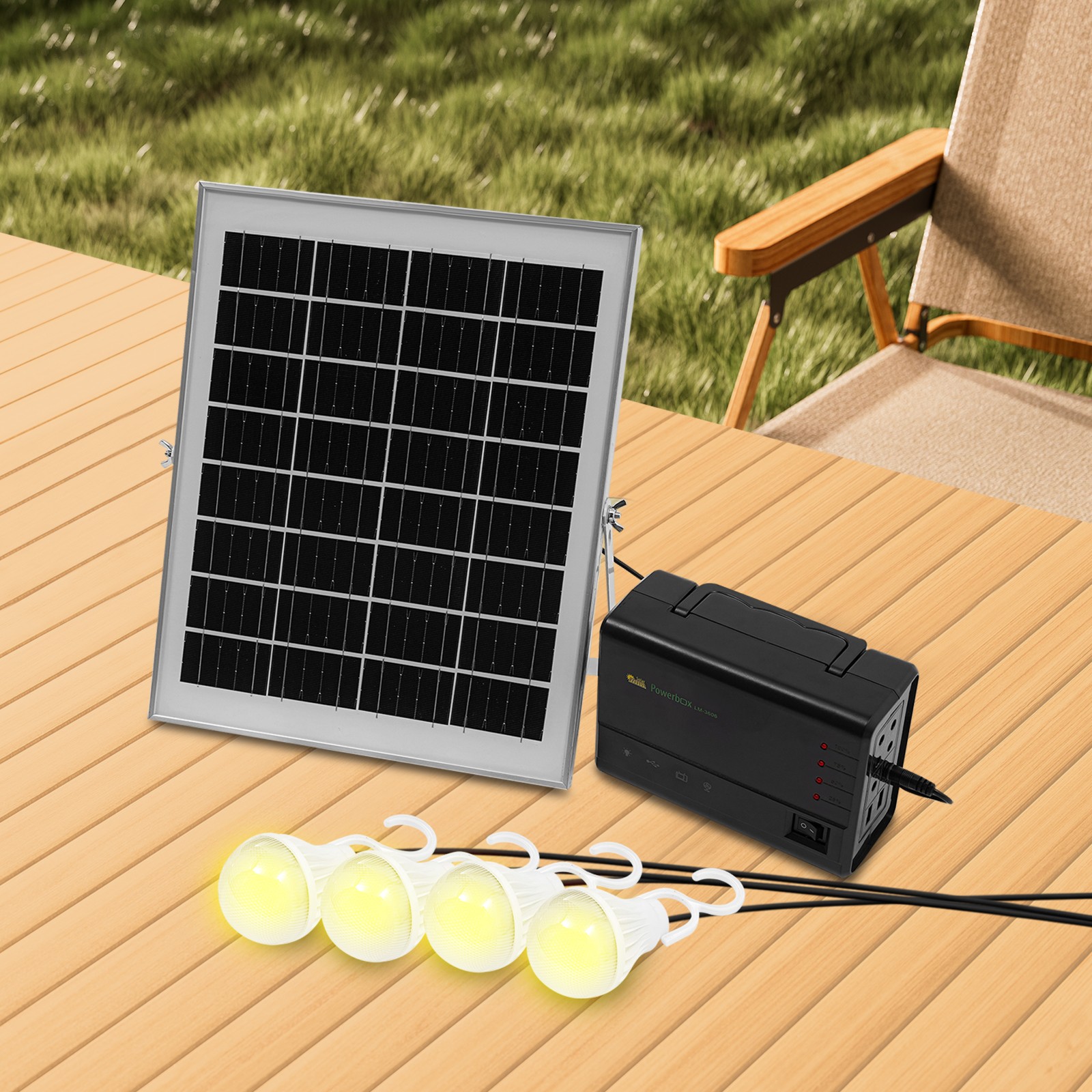 12W Power Station Solar Generator Lighting Kit Solar Light For Home Camping