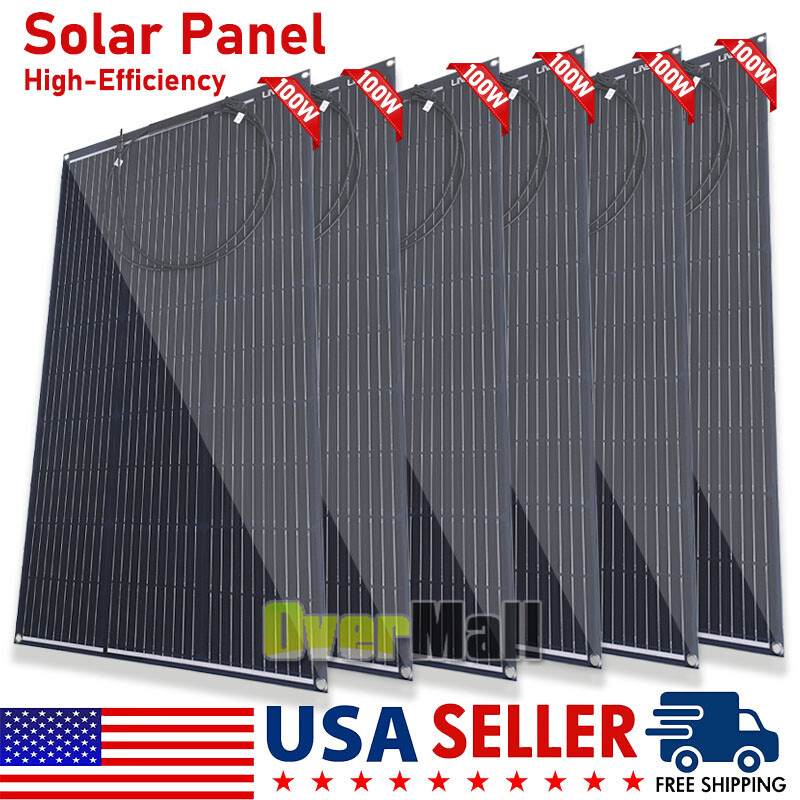 600W Flexible Portable Solar Panel 23.5% RV Rooftop Cabin Car Boat Home Camping