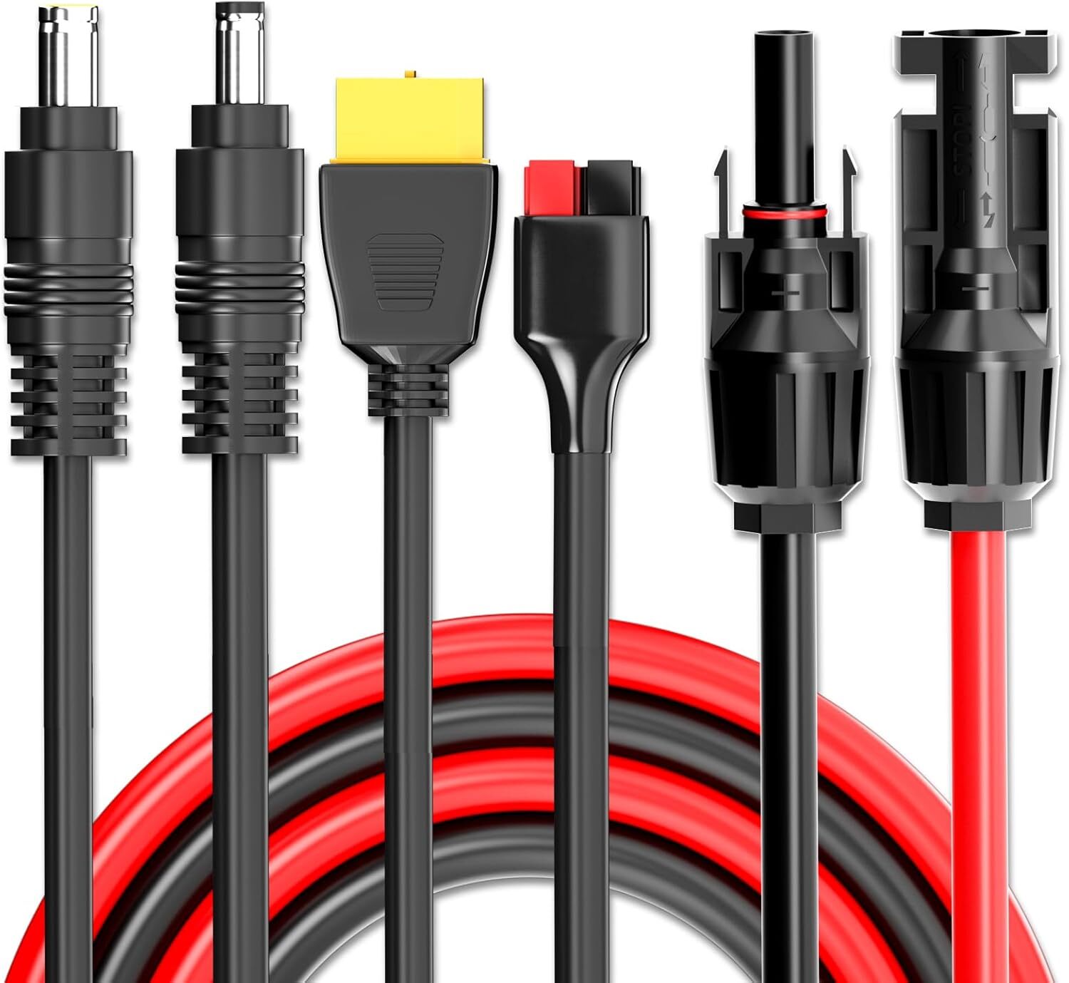 3ft 4-in-1 Solar Panel Extension Cable Wire XT60 Female to Solar Connectors