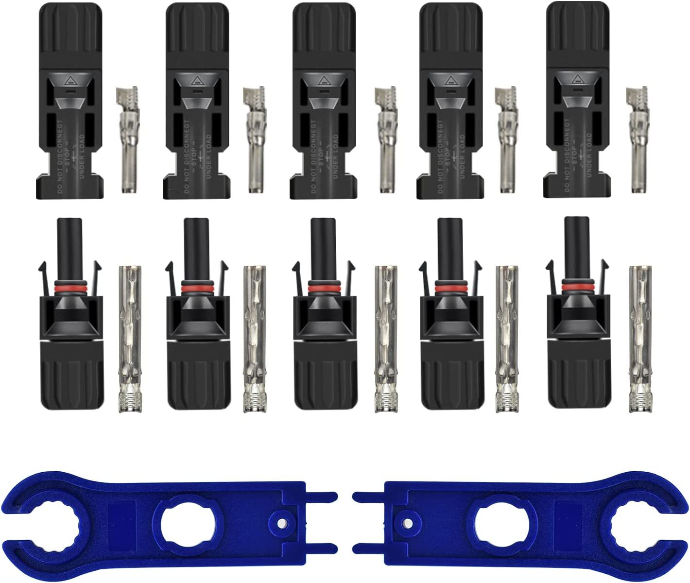 24/12PCS Solar Panel Cable Wire Connectors Crimper PV Crimping Pliers Tool Set