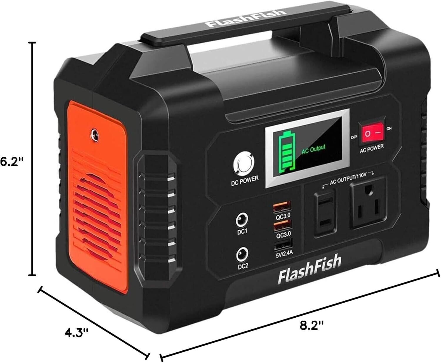 40800mAh Solar Generator With 110V AC Outlet/2 DC Ports/3 USB Ports