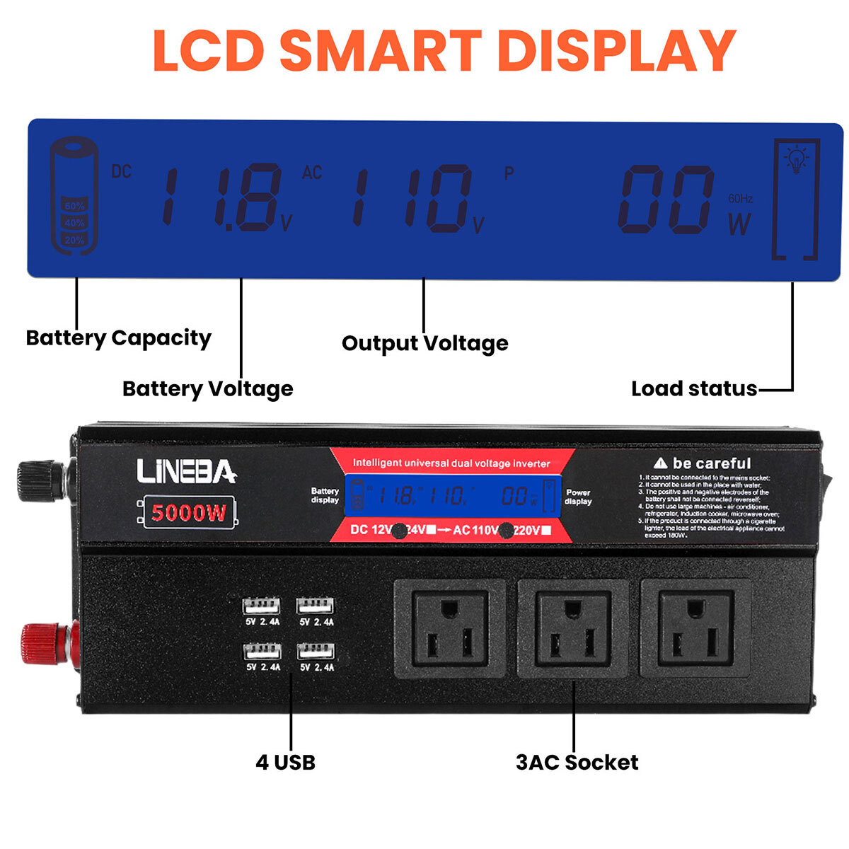 Home 110V Grid System Solar Panel Kit with 6000W Power Inverter&60A Controller
