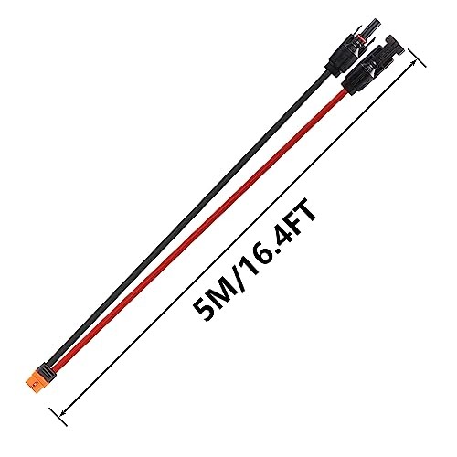 16.4FT/5M 12AWG Solar Panel Connector to XT60i Female Solar Panel 16.4ft/5m