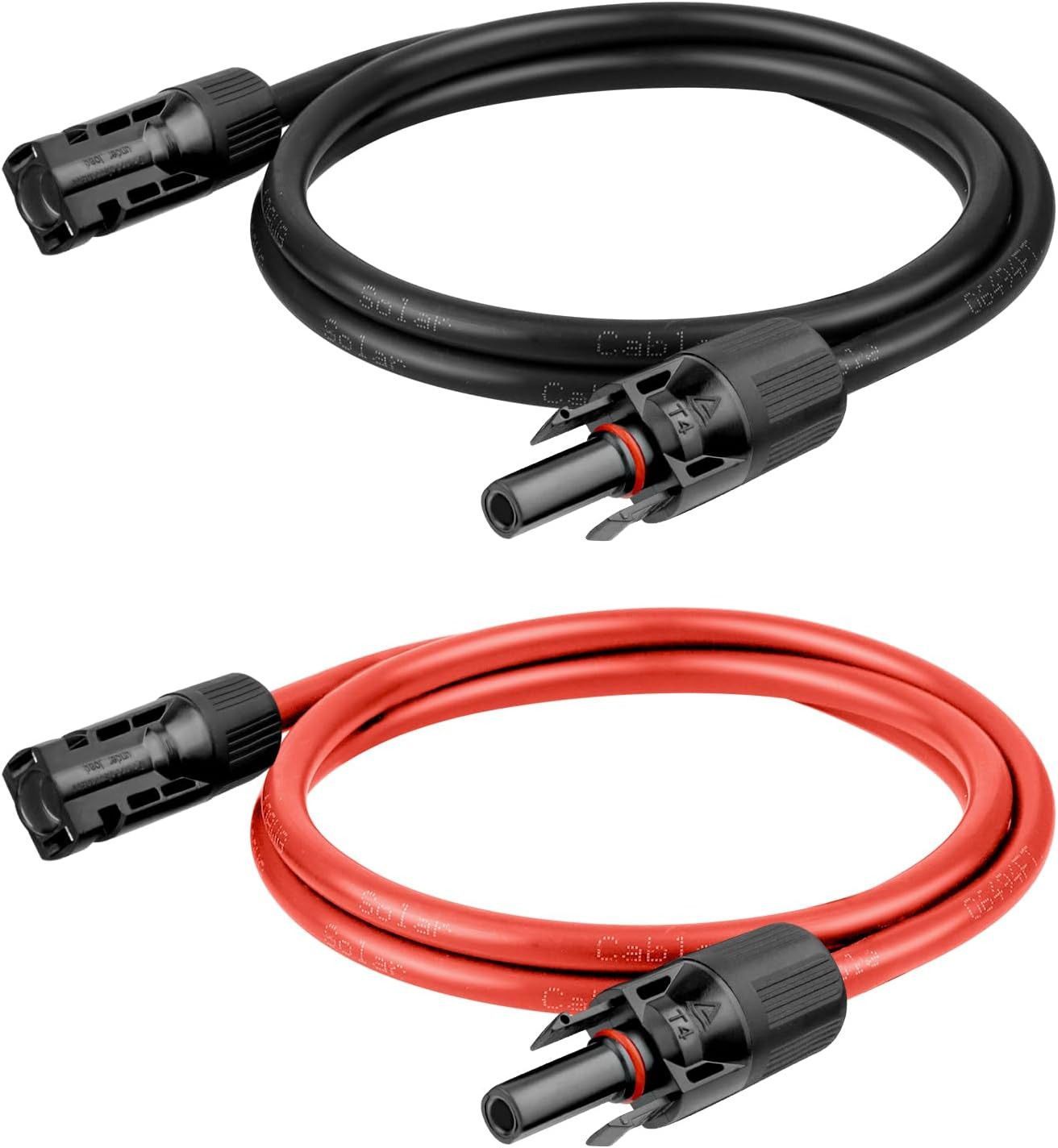 10 AWG Solar Extension Cable 1FT Black + 1FT Red, Ultra Solar Panel Wire Male to