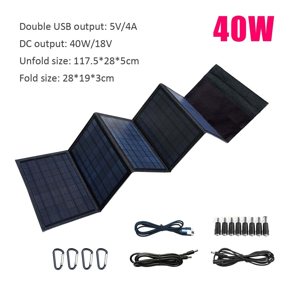 Portable Foldable Solar Panel Charger Power Supply USB DC For Phone Laptop Drone