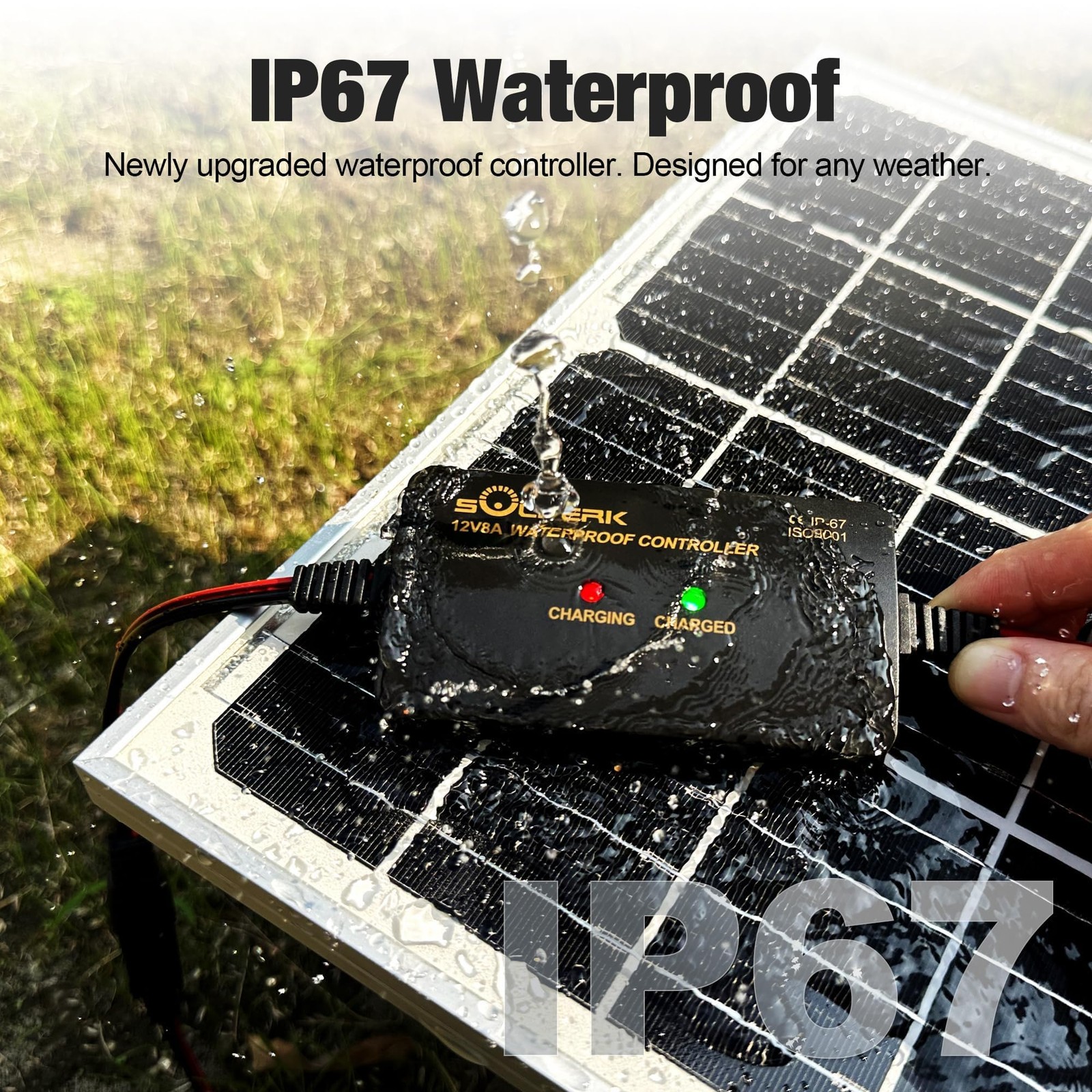 15W Solar Battery Charger 12V Waterproof + 8A Charge Controller – For RV, Boat