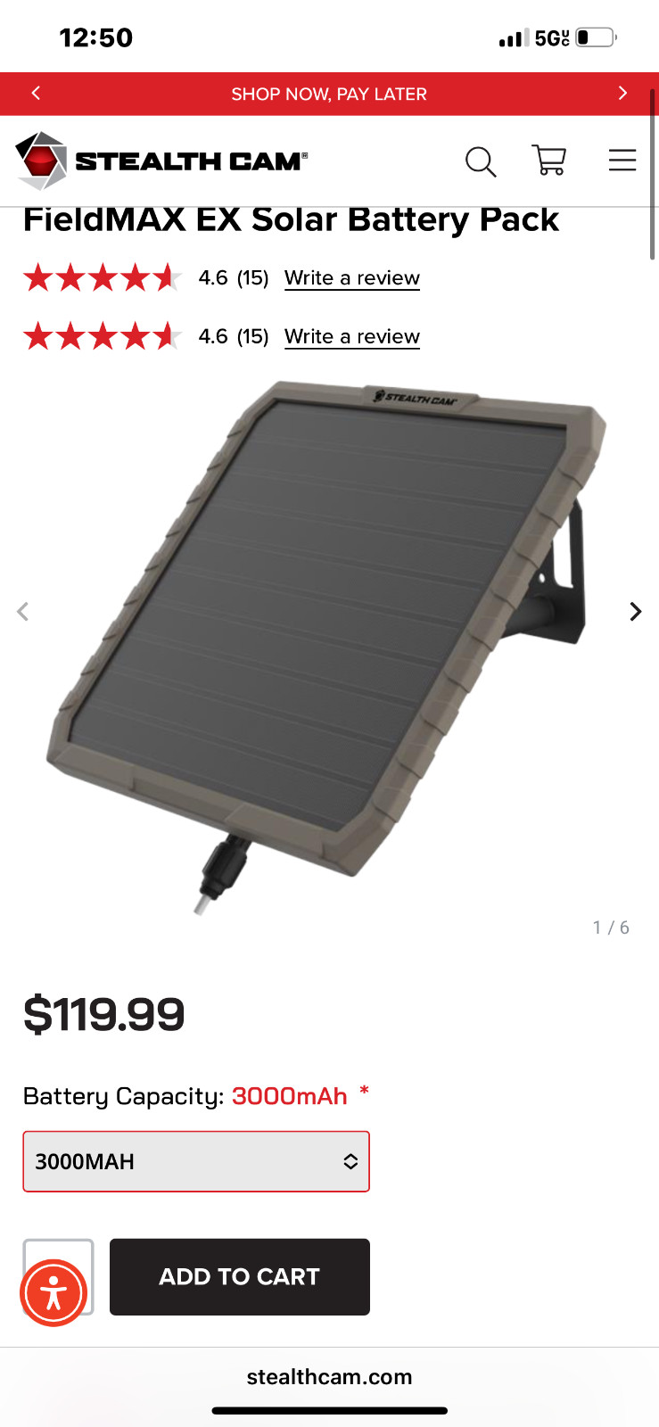 stealth cam solar panel battery pack