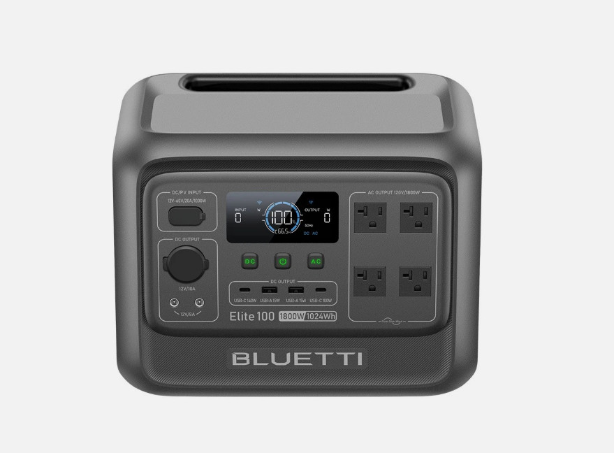 BLUETTI Elite 100 V2 1024Wh 1800W Portable Power Station+Carry Bag for Road Trip