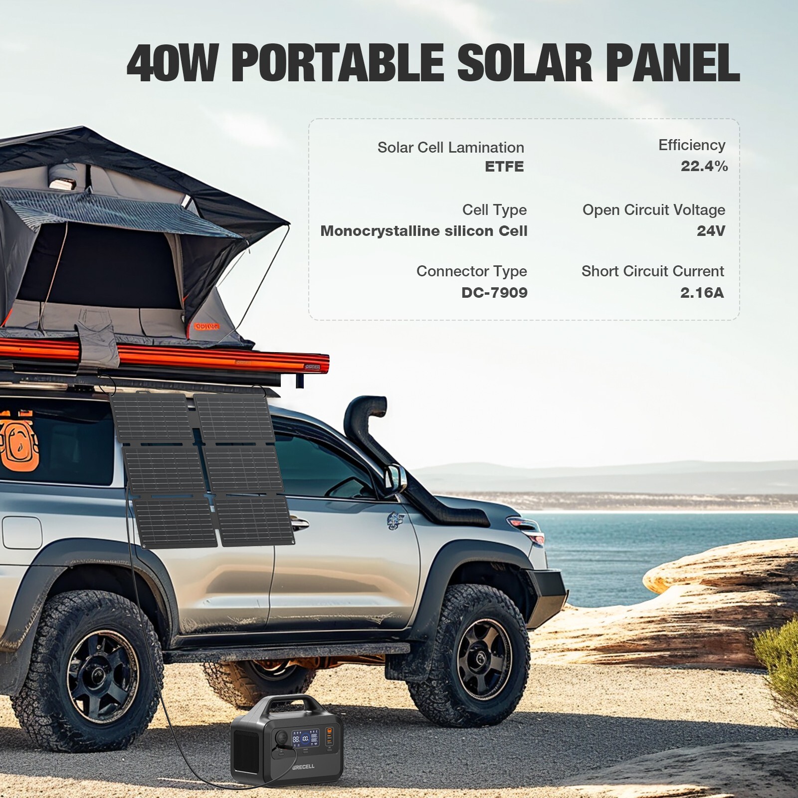 Grecell 300W Power Station Portable Solar Generator Battery + 40W Panel (USED)