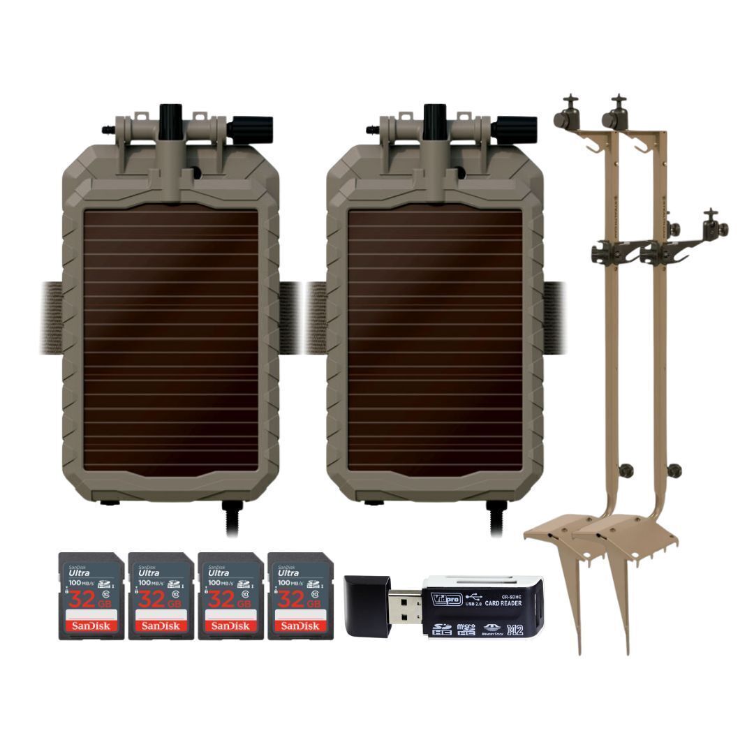 Stealth Cam Adjustable Multi Pivot Mounting Post 2 Pack with 2 x Battery Bundle