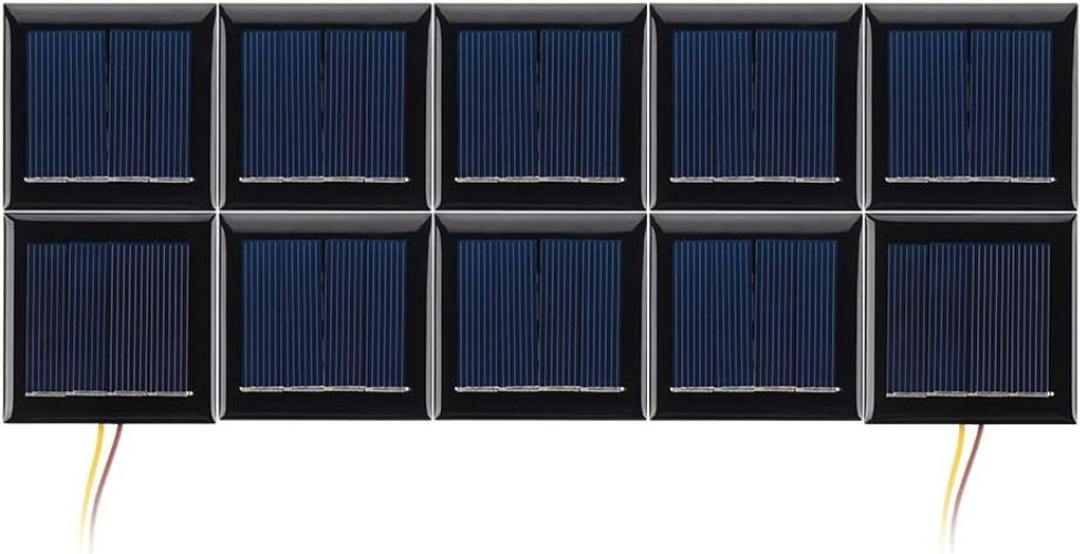 AOSHIKE 10Pcs 2V 130mA Micro Solar Panels Photovoltaic Solar Cells with Wires…