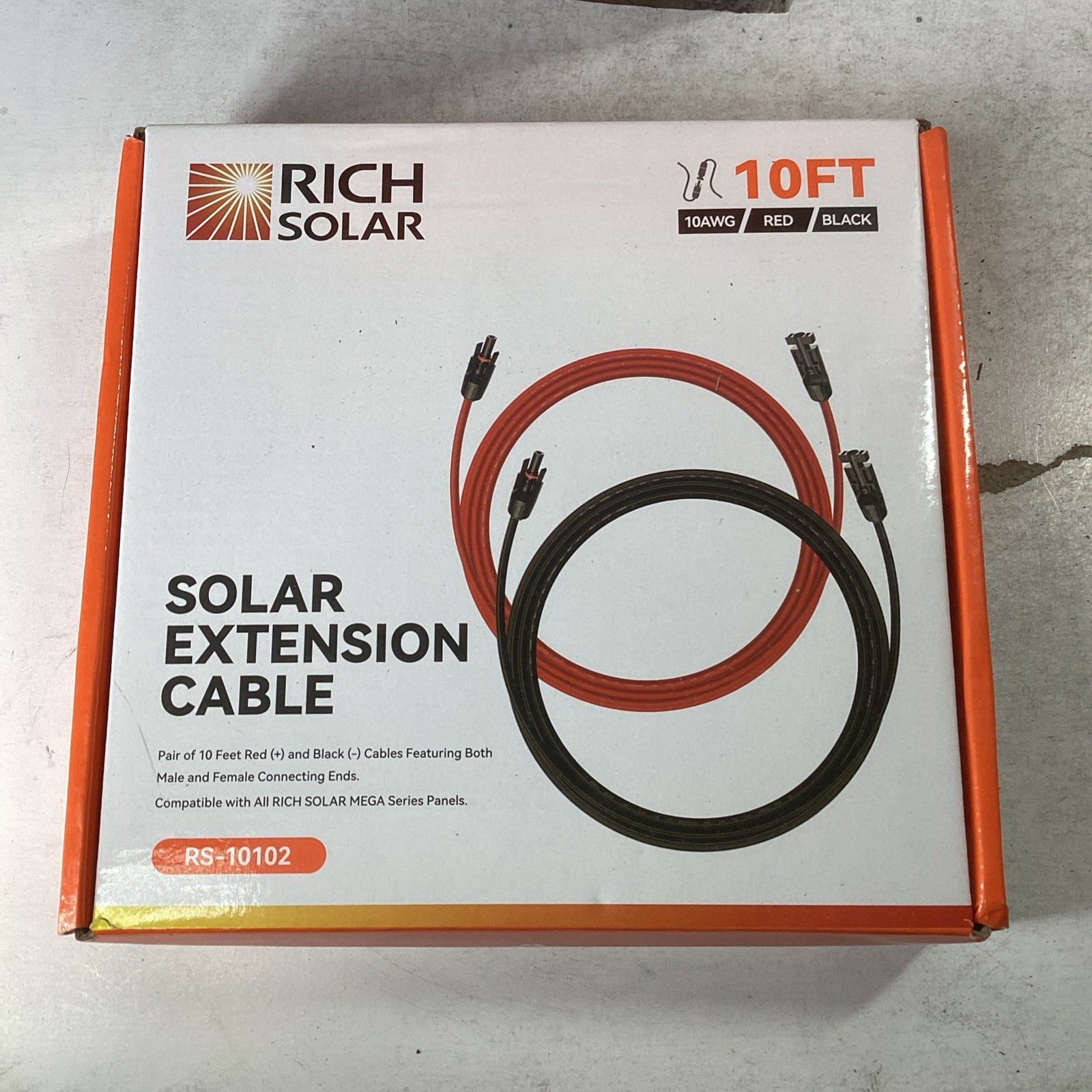Rich Solar RS-10102 10ft Solar Extension Cable