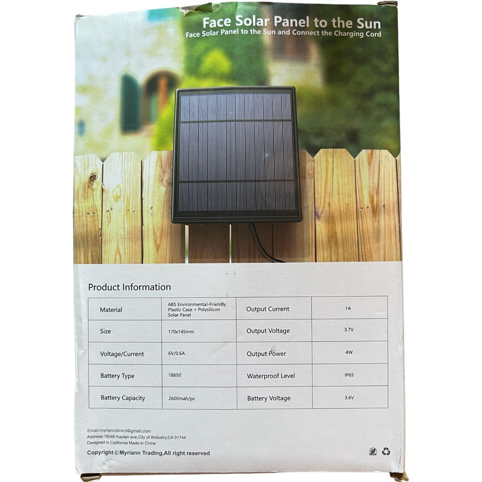 5V 3.5W Solar Panel Charger for Security Camera – Micro-USB – Weatherproof
