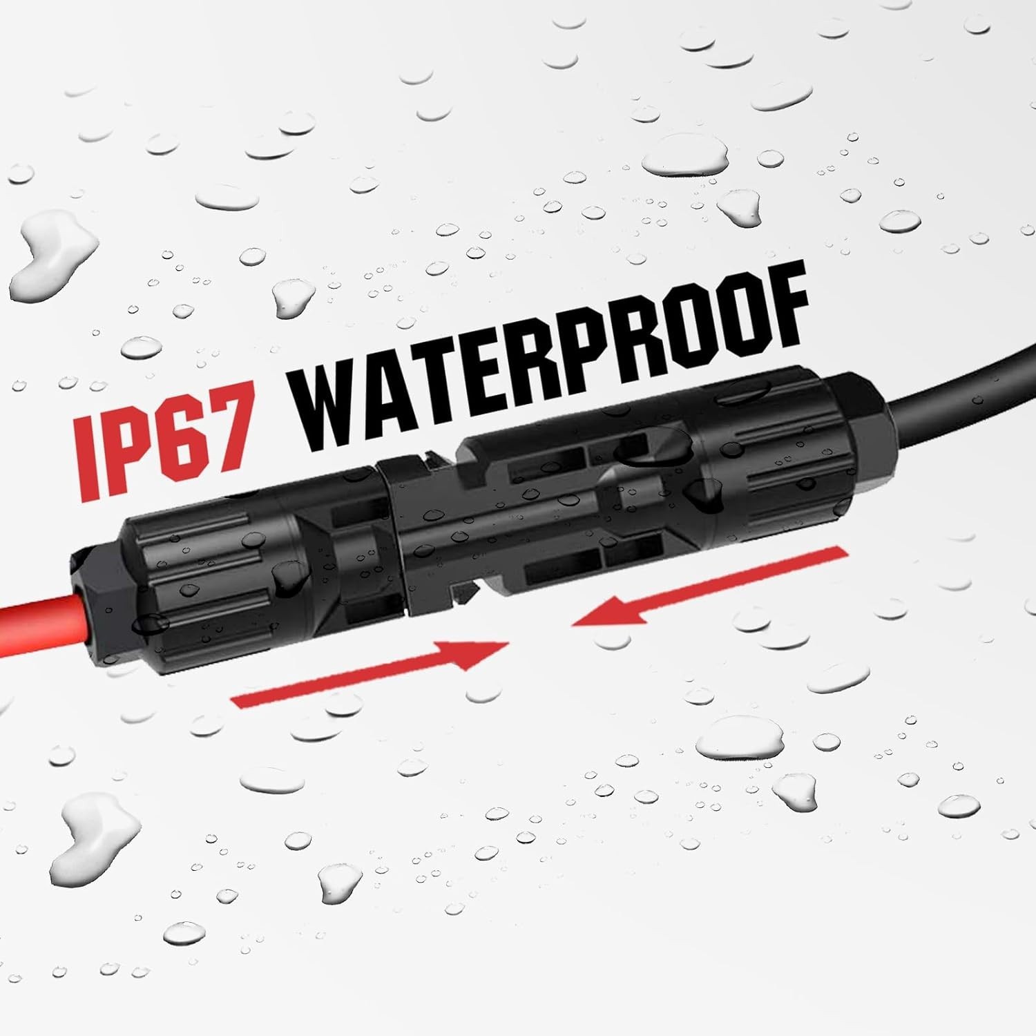 10Ft Solar Extension Cable 30A/1000V Waterproof MC4 Connectors