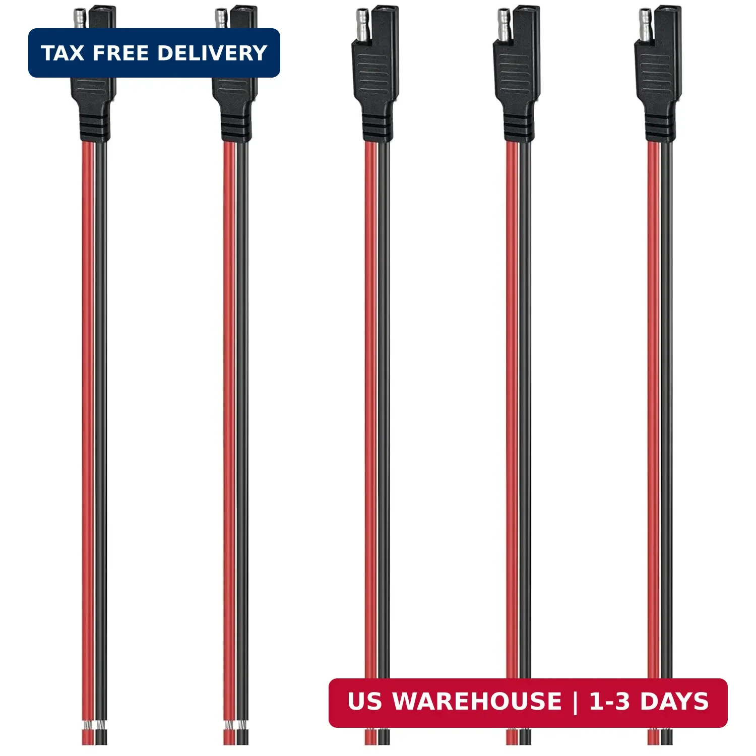 Oyviny 5PCS SAE Connector 12AWG 1 Feet SAE Extension Cable for Solar Panel Motor