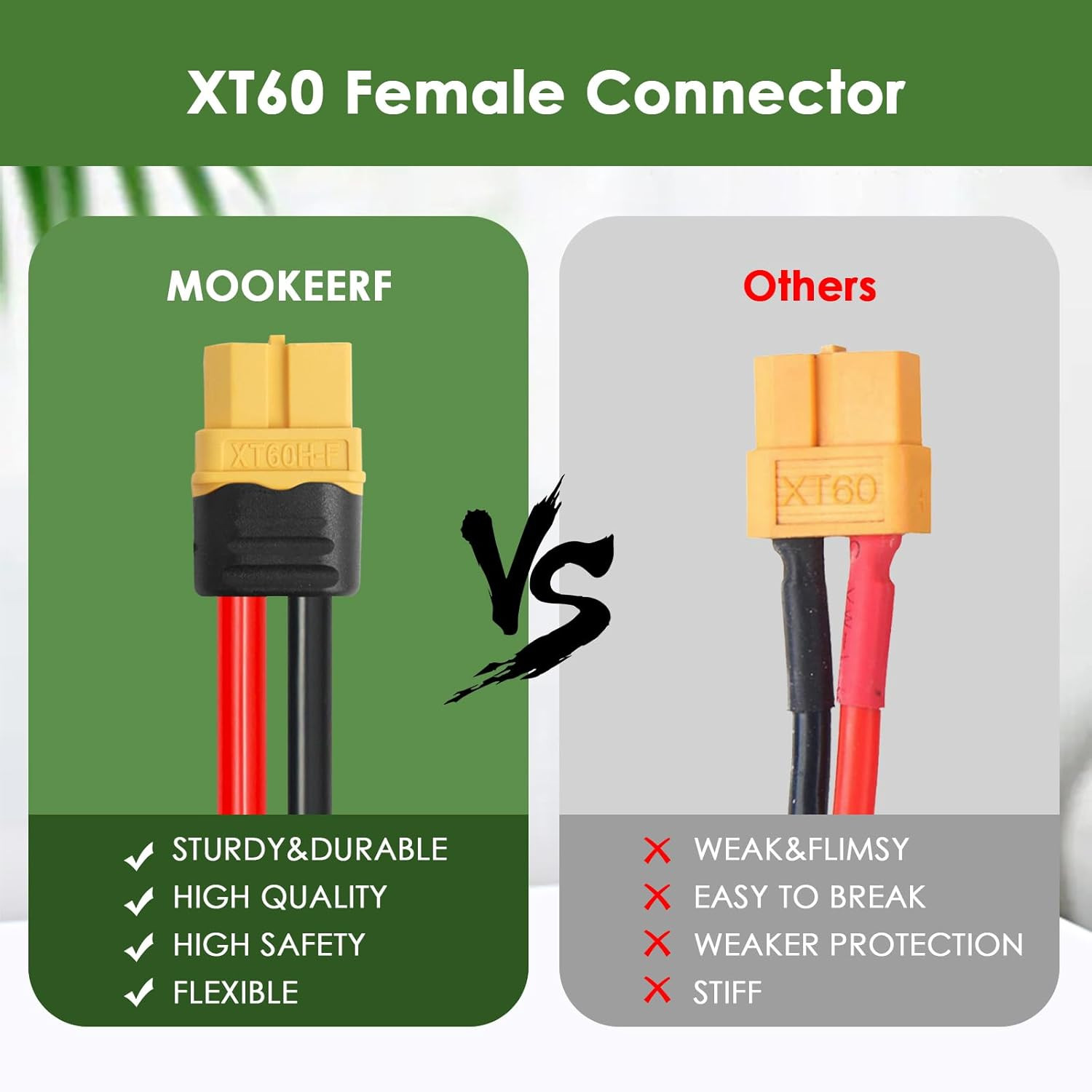Solar to XT60 Extension Cable 10AWG 25FT Solar Connector to XT60 Adapter Cable f