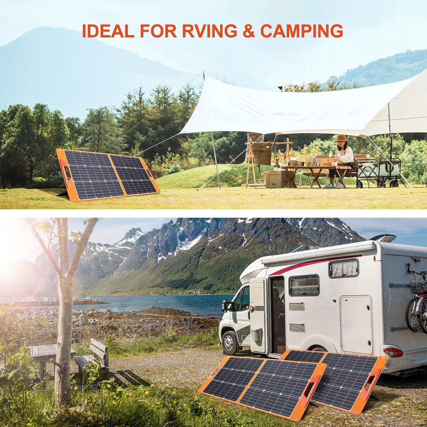 High-Efficiency 100W Portable Solar Charger – Ideal for Home Backup & Travel