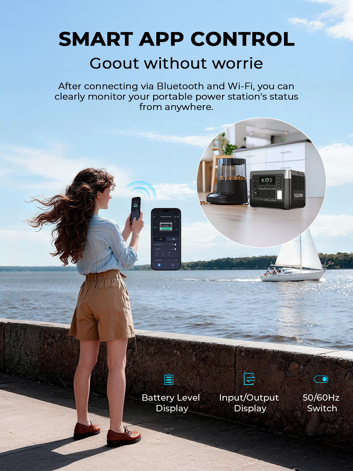 OUKITEL Power Station 1024Wh, 1800W Solar Generator, LiFePO4 Battery Backup