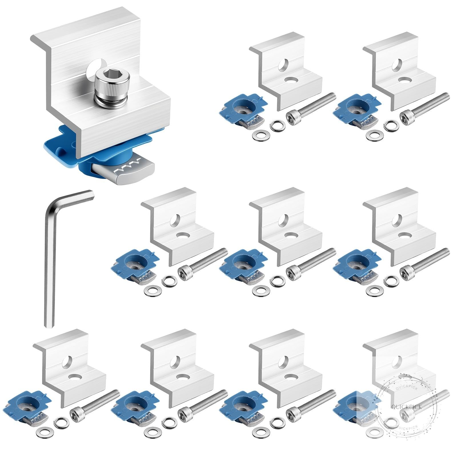 10pcs Solar Panel End Clamp for Standard Unistrut Aluminum 30mm/35mm Solar Panel