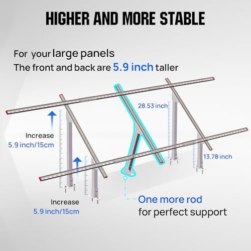 Upgraded Solar Ground Mount Adjustable Multi-Pieces Solar Panel 1-4 Panels