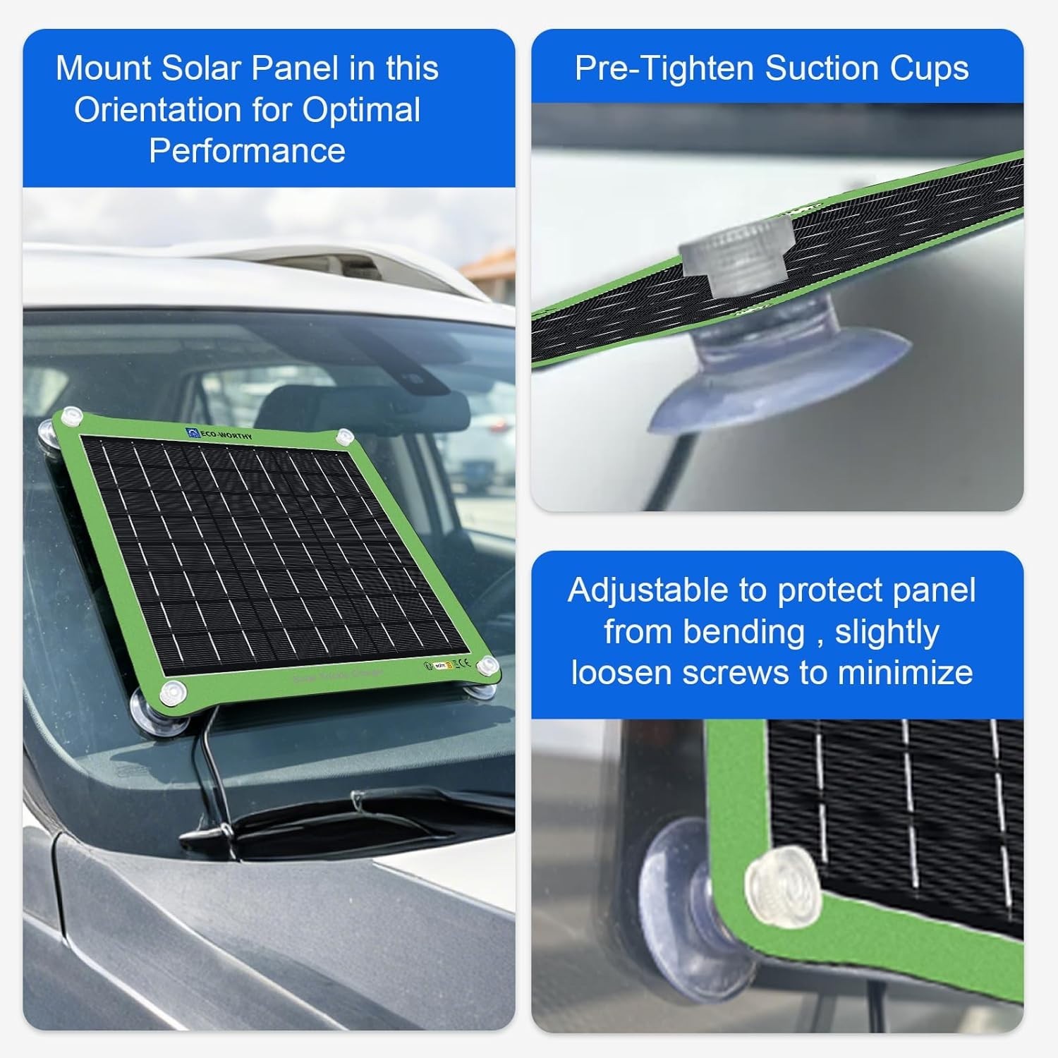7.5W Waterproof Solar Car Battery Charger – Dual Charging Modes for All Vehicles