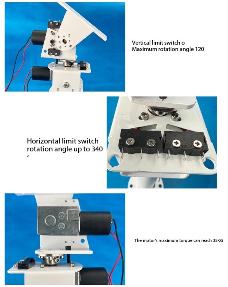 DC Dual-Axis Pan-Tilt Mount, Solar Tracking, Surveillance