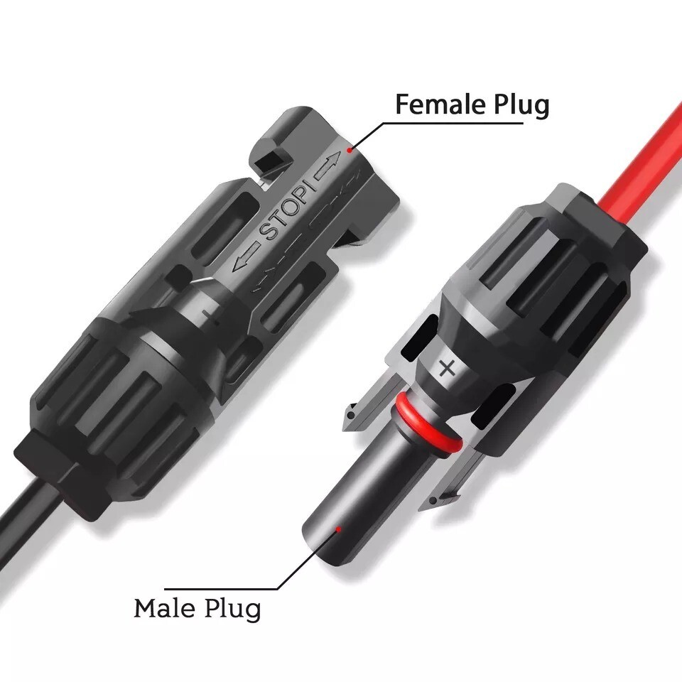 Solar Panel Connectors to SAE Adapter Cable 10AWG with 2PCS SAE Adapters for RV