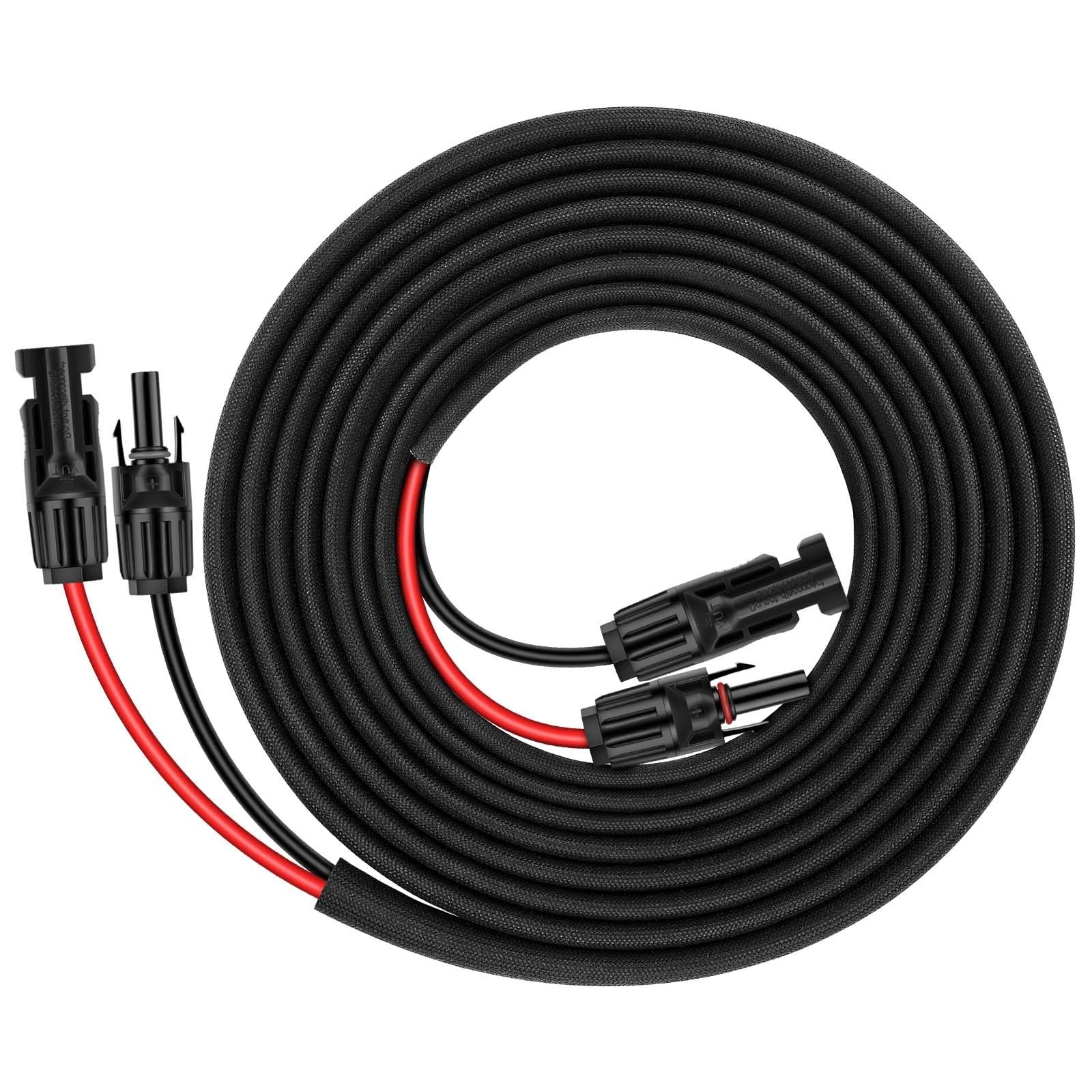 20FT 12AWG Solar Panel Extension Cable with Female and Male Connectors, Solar…