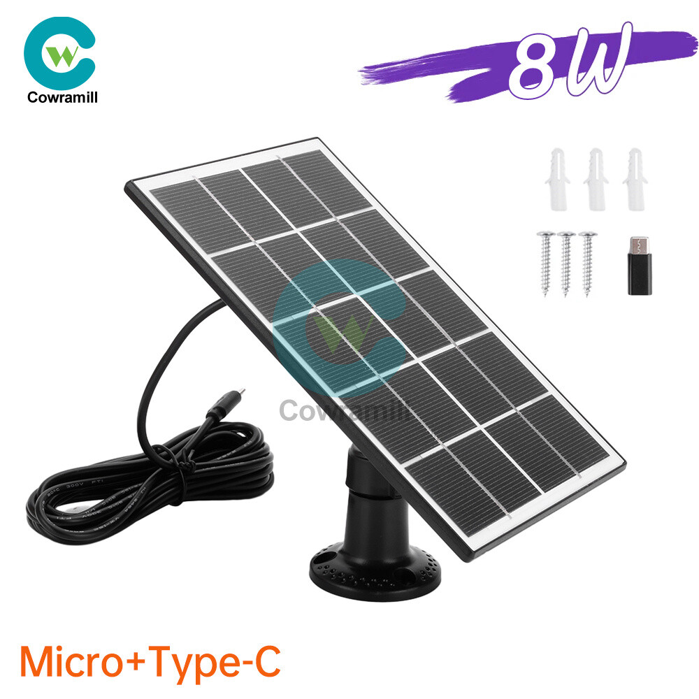 8W 5V Monocrystalline Solar Panel Type-C/DC5521 Interface Solar Charging Board