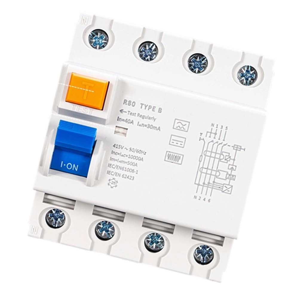 100A Type B DC Leakage Breaker R80 4P 30mA for New Energy Charging Applications