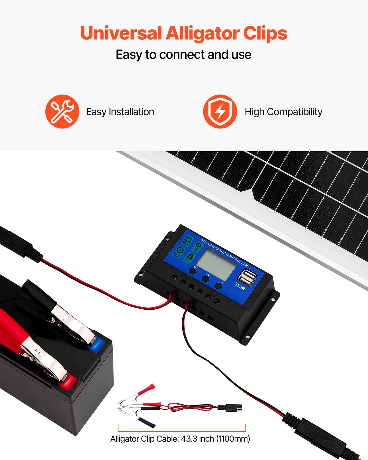 Uimoso 50W 12V Solar Trickle Charger Kit with Advanced MPPT Controller