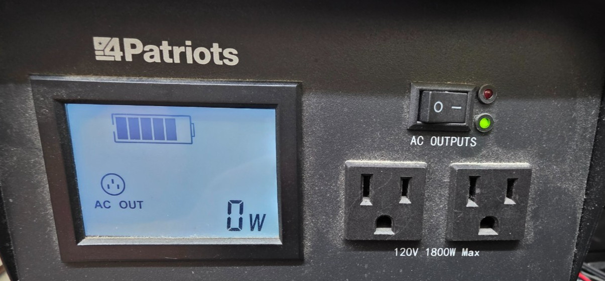 4PATRIOTS 1800w 12V Portable Power Generator | SOLAR PANELS NOT INCLUDED