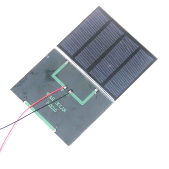 1.5W 12V solar A-grade polycrystalline silicon panel connected red black wires