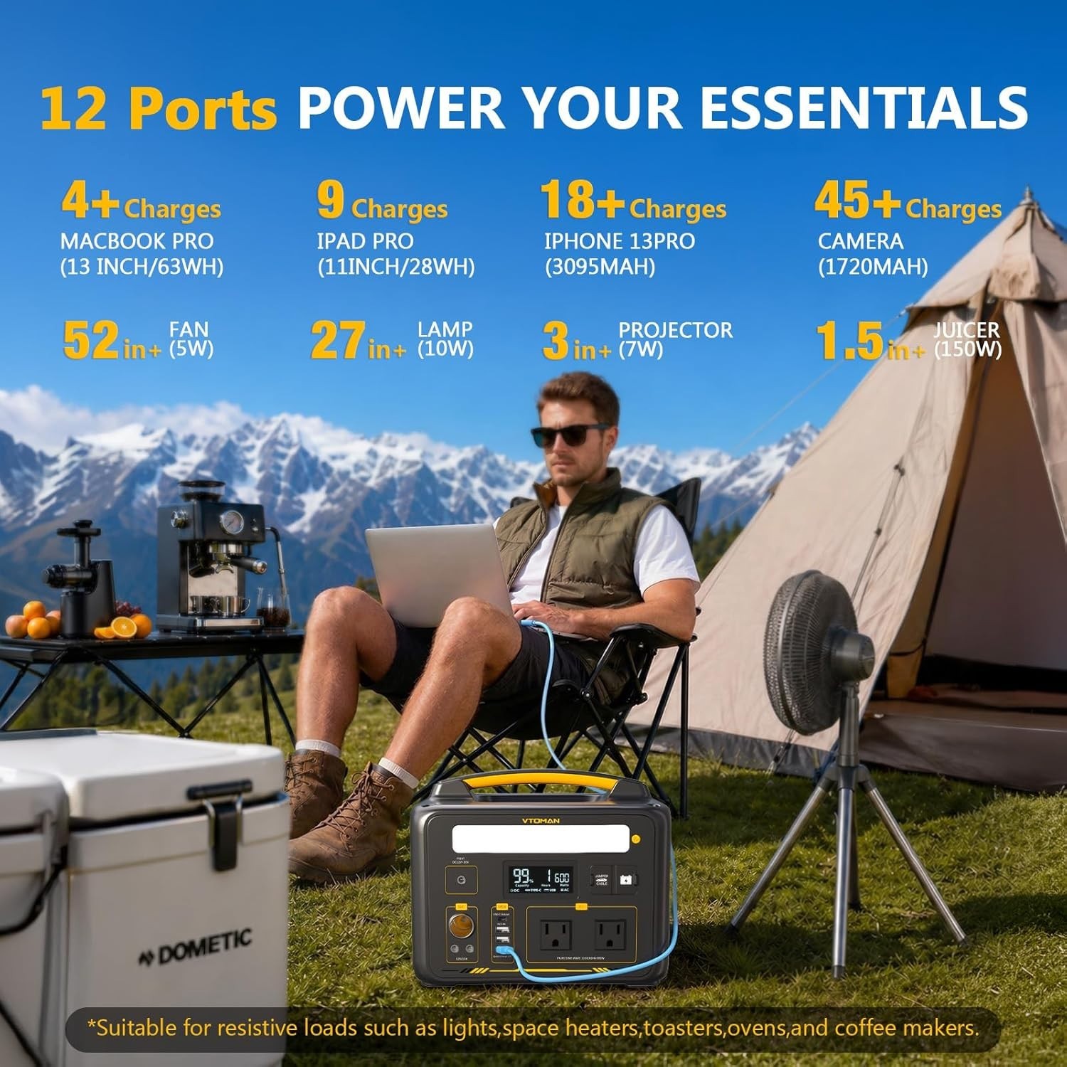 Jump 600X Portable Power Station 600W, 299Wh Solar Generator LiFePO4 Battery Pow