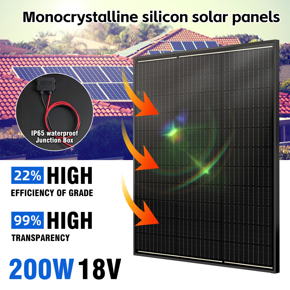 200W Watt Solar Panel Mono 12V PV Home RV Car Boat Marine Off Grid Battery Power