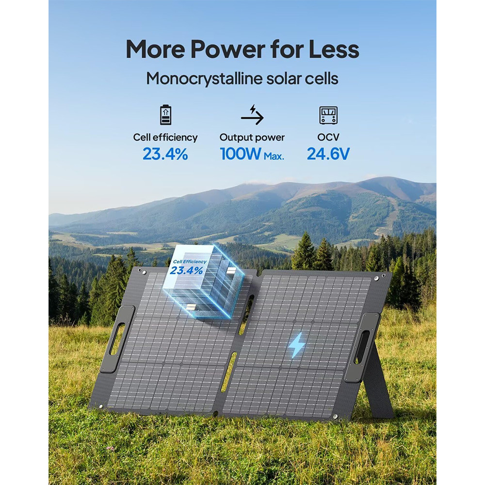 BLUETTI 100W Solar Panel Foldable Portable for Power Station for Camping Trip