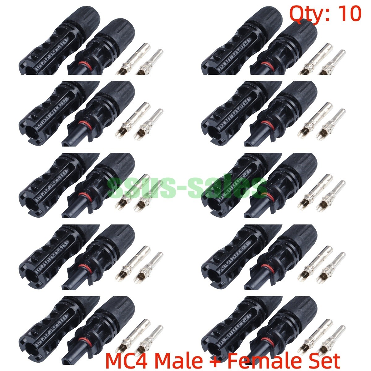 X10 MC4 Solar Connectors 1500V 30A Male Female Plug Socket PV Panel Cable