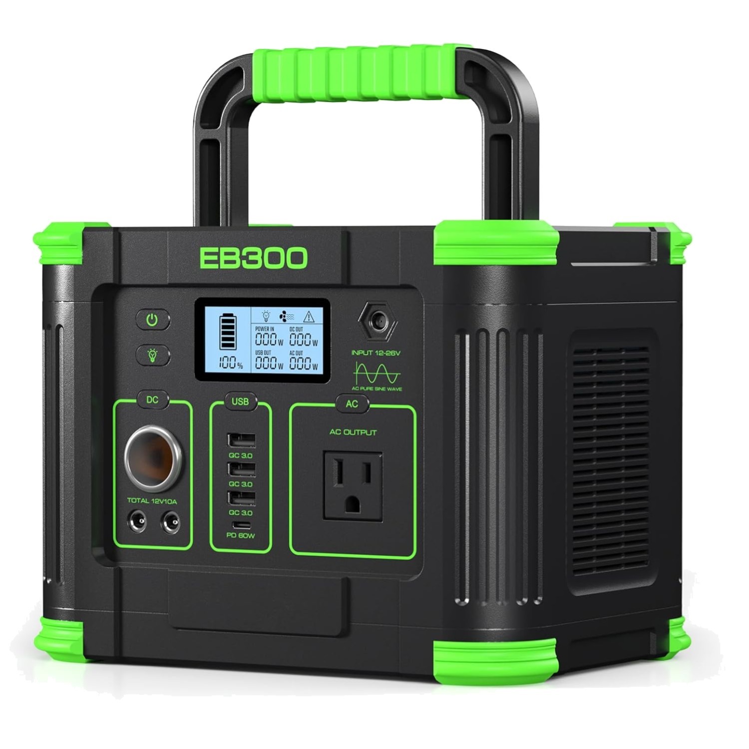 288Wh Solar Power Station, 300W Output with Fast Charging – Outdoor Essential