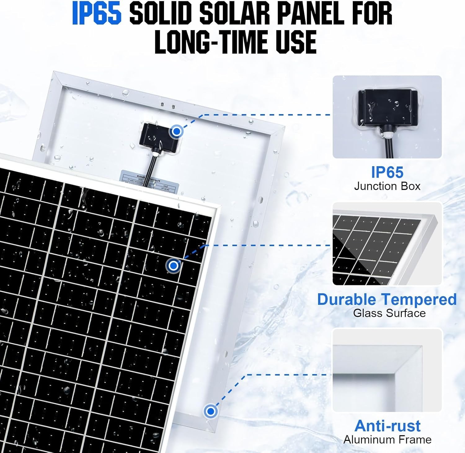 Waterproof Solar Panel Kit – 25 Watts + Charge Controller