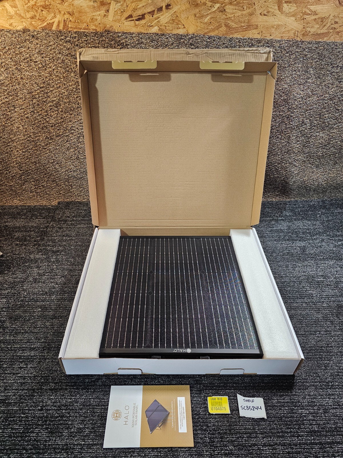 Halo HAL-SLP-0002 100W Portable Solar Panel with Folding Aluminum Frame