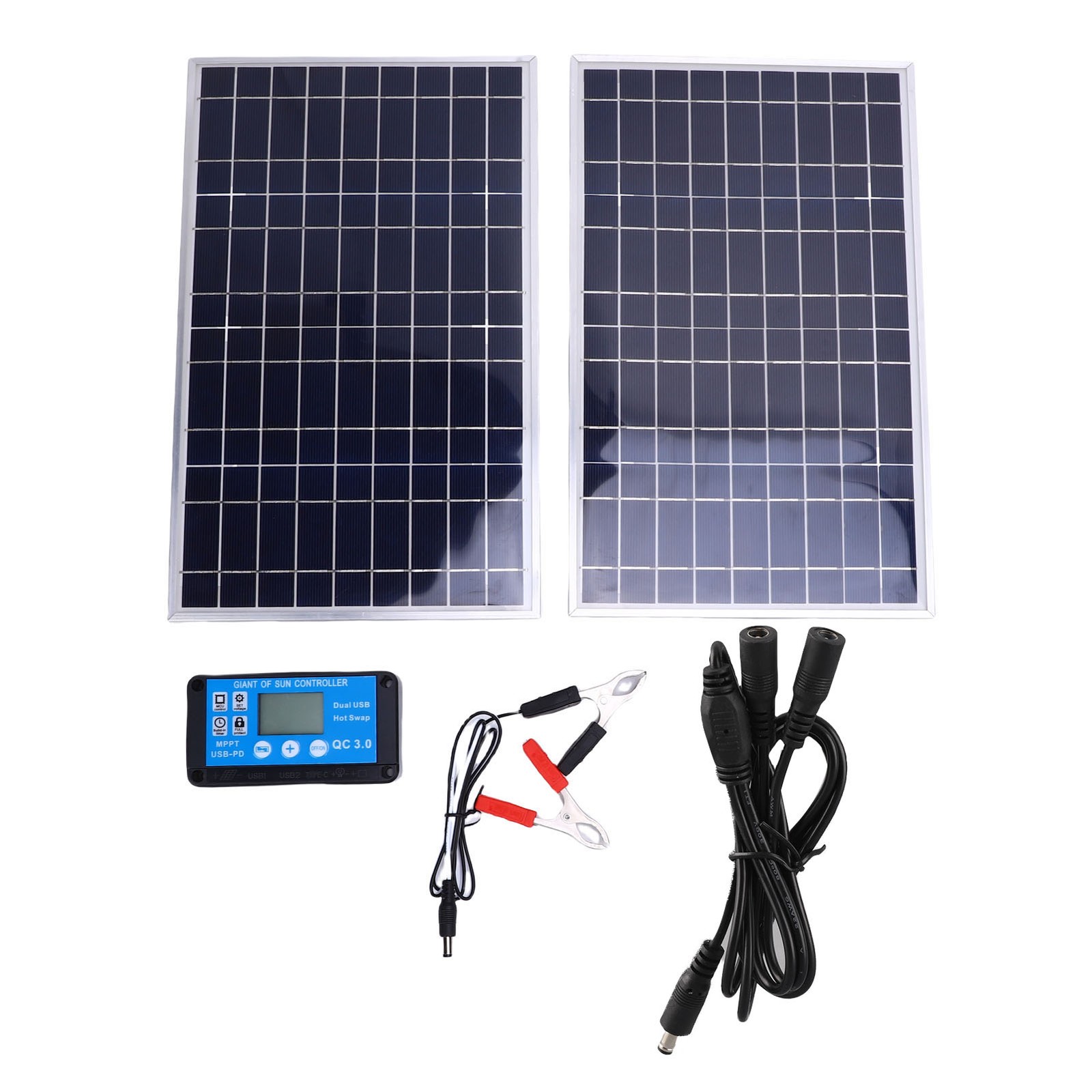1-200W Solar Panel Kit With Charger Controller For RVs Boats Travel Camping