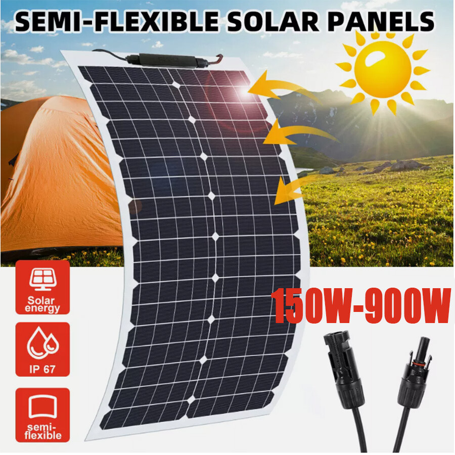 150W 300W 450W 600W 900W Watt 18V Flexible Solar Panel Mono Home Camping Boat US