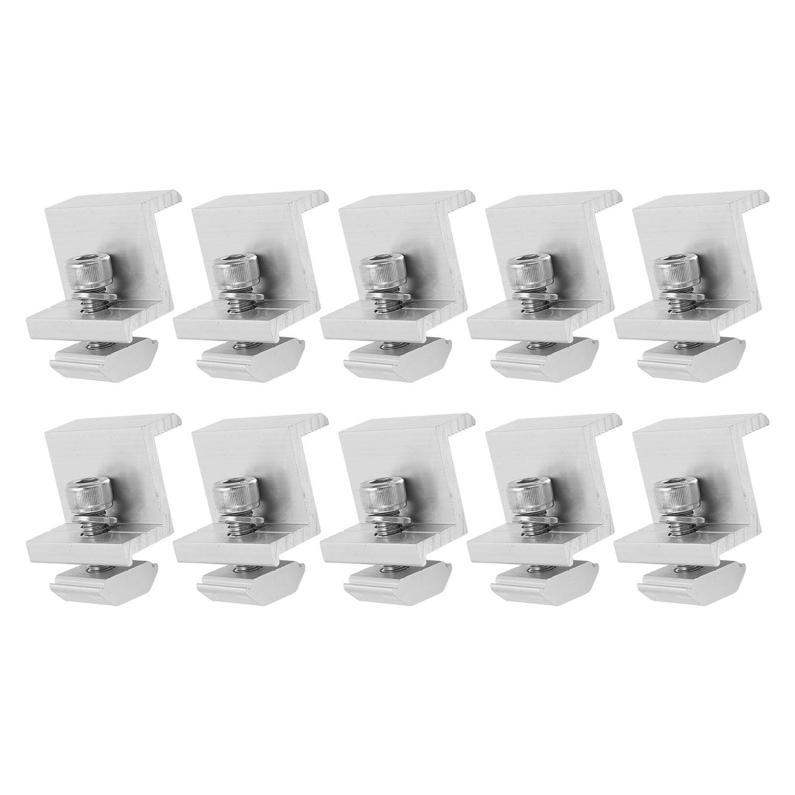 10x Solar Mount Z Bracket Pressing Block PV Panel Rail End Grounding Clamps 40mm