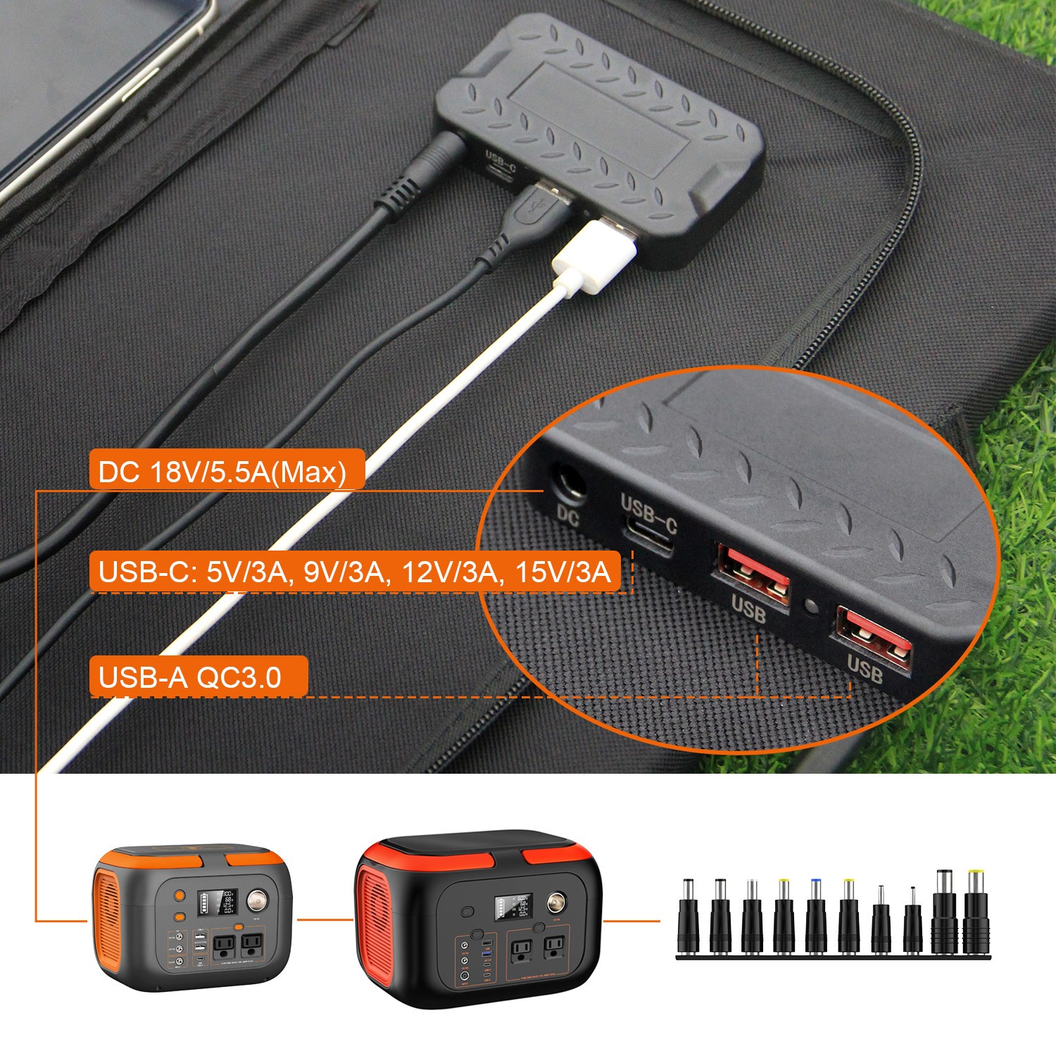 800W Portable Power Station Solar Generator for Camping with 100W Solar Panel
