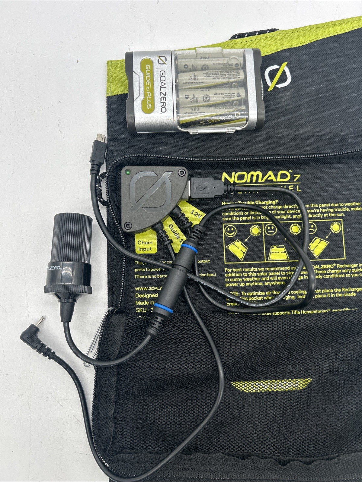 Goal Zero Nomad 7 Portable Solar Panel & USB, Cigarette DC Adapter |Fully Tested